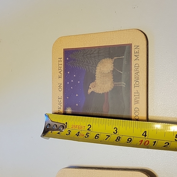 Set of 4 Christmas, Sheep Coasters.  Peace on Earth Good Will Toward Men. 😍 - Picture 5 of 7